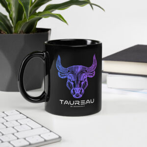 Mug brillant noir - Taureau