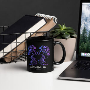 Mug brillant noir - GÉMEAUX