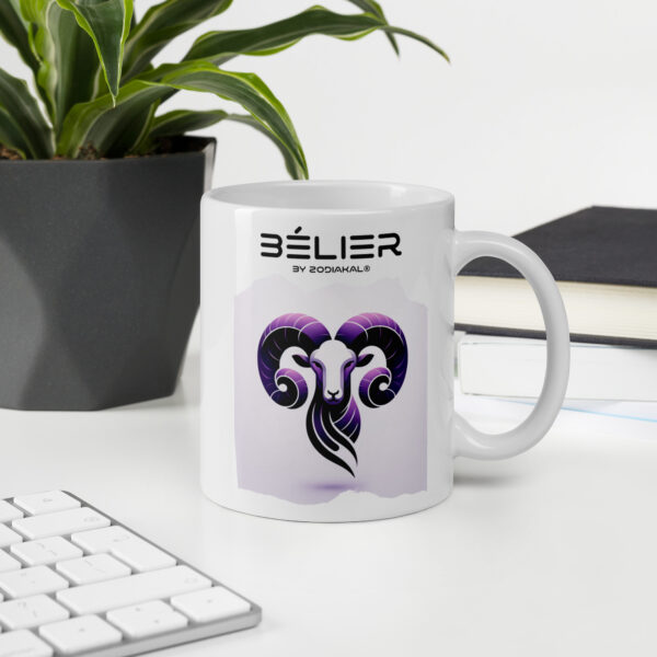 Mug Blanc Brillant - Bélier