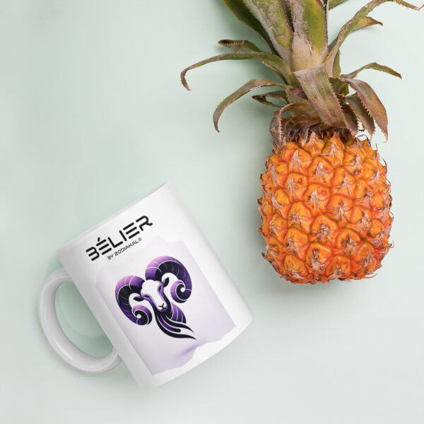 Mug Blanc Brillant - Bélier