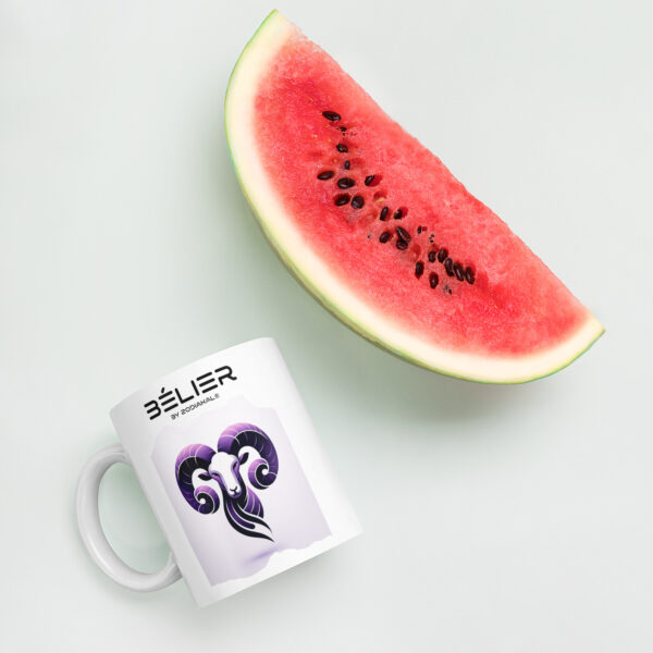 Mug Blanc Brillant - Bélier