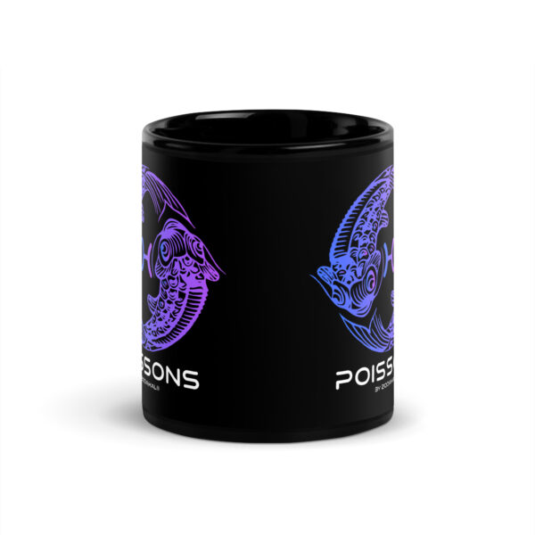 Mug brillant noir - Poissons