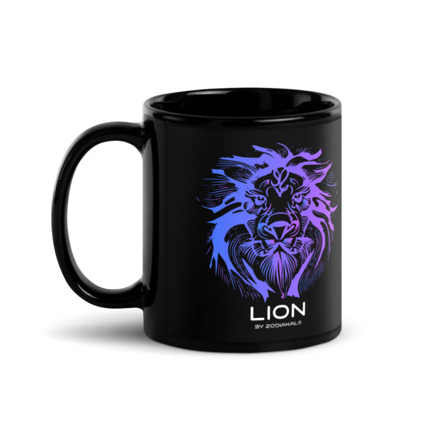 Mug brillant noir - Lion