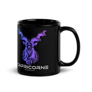 Mug brillant noir - Capricorne