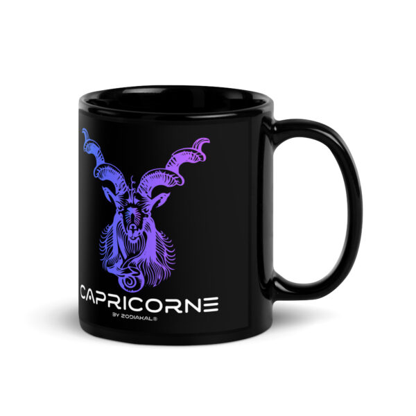Mug brillant noir - Capricorne