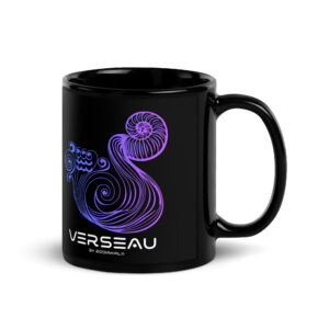 Mug brillant noir - Verseau