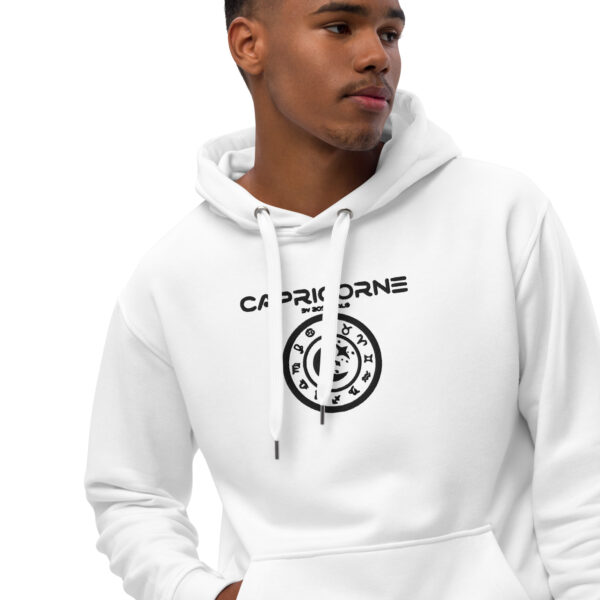 Sweat à capuche Premium Brodé eco friendly - Série Blanche | Capricorne