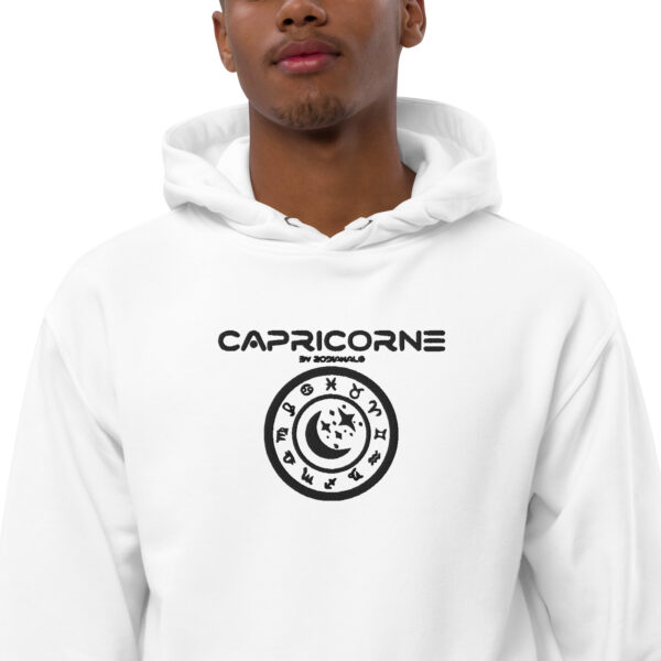 Sweat à capuche Premium Brodé eco friendly - Série Blanche | Capricorne