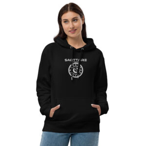 Sweat à capuche Premium Brodé eco friendly – Série Noire | Sagittaire