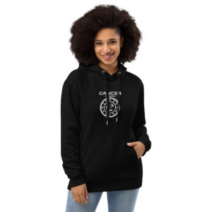 Sweat à capuche Premium Brodé eco friendly – Série Noire | Cancer