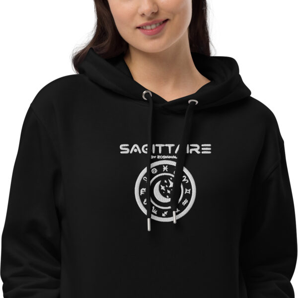 Sweat à capuche Premium Brodé eco friendly – Série Noire | Sagittaire