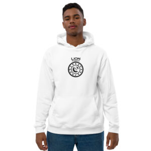 Sweat à capuche Premium Brodé eco friendly – Série Blanche | Lion