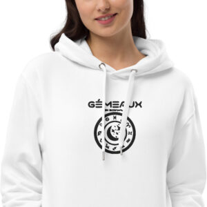 Sweat à capuche Premium Brodé eco friendly – Série Blanche | Gémeaux