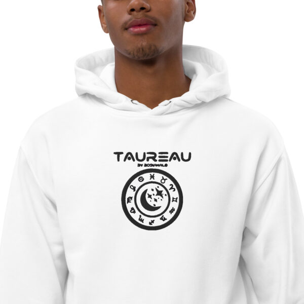 Sweat à capuche Premium Brodé eco friendly – Série Blanche | Taureau