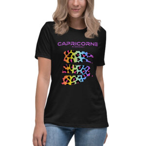 Tee shirt léopard femme personnalisé au signe du capricorne