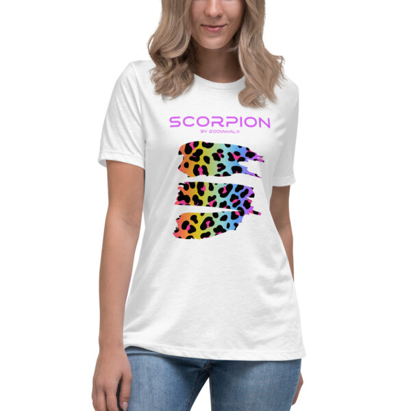 Tee shirt léopard femme personnalisé au signe du scorpion