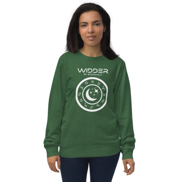 Unisex organic sweatshirt bottle green front 66e3f8ab8a43d.jpg