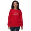 Unisex organic sweatshirt red front 671bbae6c0031.jpg