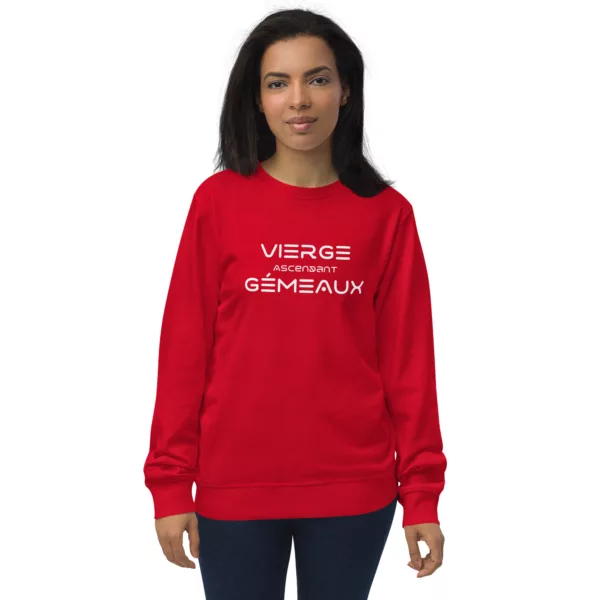 Unisex organic sweatshirt red front 671bbae6c0031.jpg
